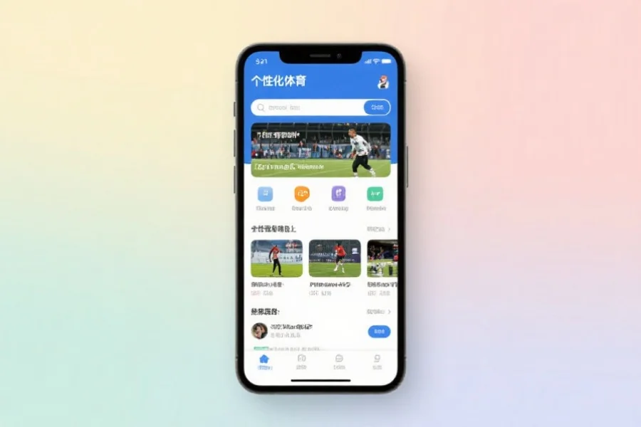 智能手机屏幕展示个性化体育资讯推荐界面，界面简洁，内容丰富多样